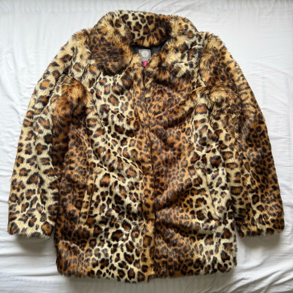 Vince Camuto Animal Print Faux Fur Coat